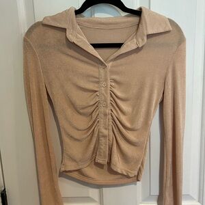 Ruched button front top